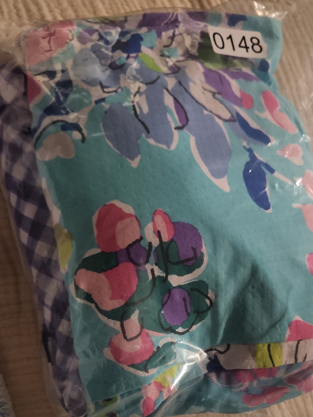 IBKUL Floral Aqua Long Sleeve Top with Purple and Black Patterned Tees Bundle - Picture 6 of 6